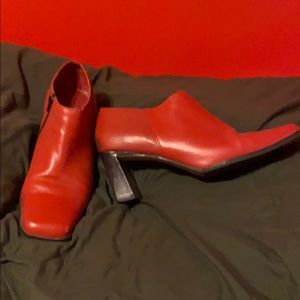 Red leather Bootie